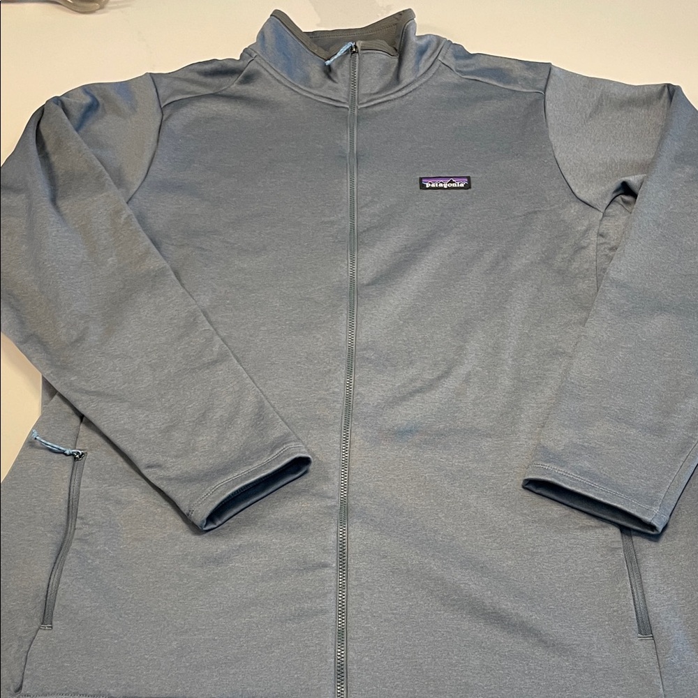 Patagonia Men's R1 Performance Jacket in Gray/ Blue XXL